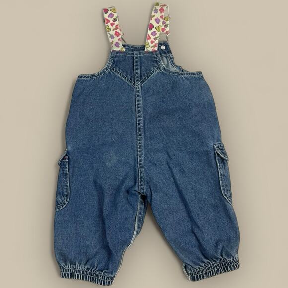 Vtg Y2K Disney Winnie The Pooh Baby Overalls Girls 6-9 Month Denim Jeans - Picture 5 of 5